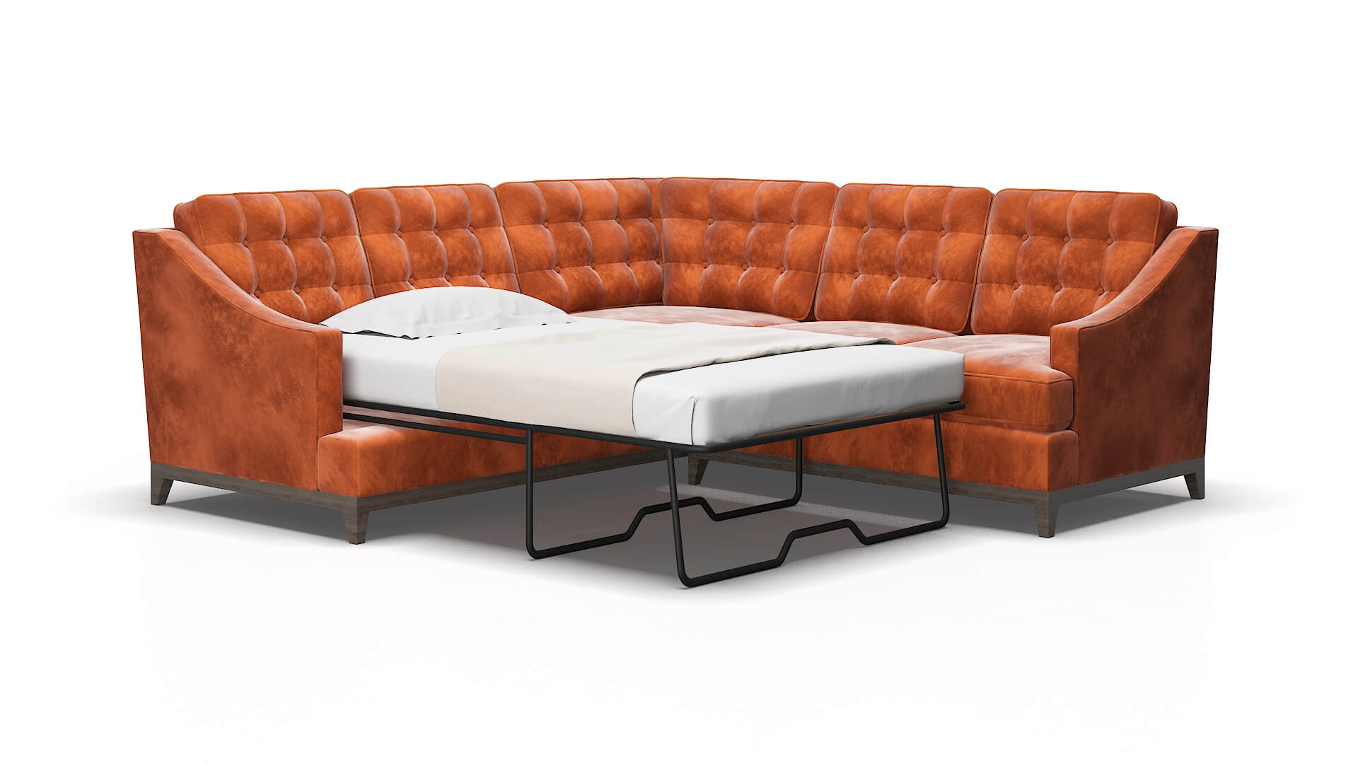 Geneva Loft copper Sectional sleeper Espresso Legs  2