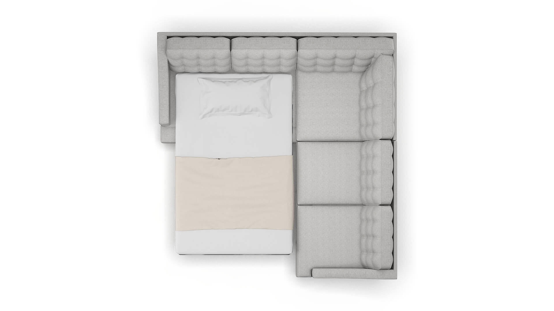 Geneva Malibu Dove Sectional Sleeper Espresso legs 3