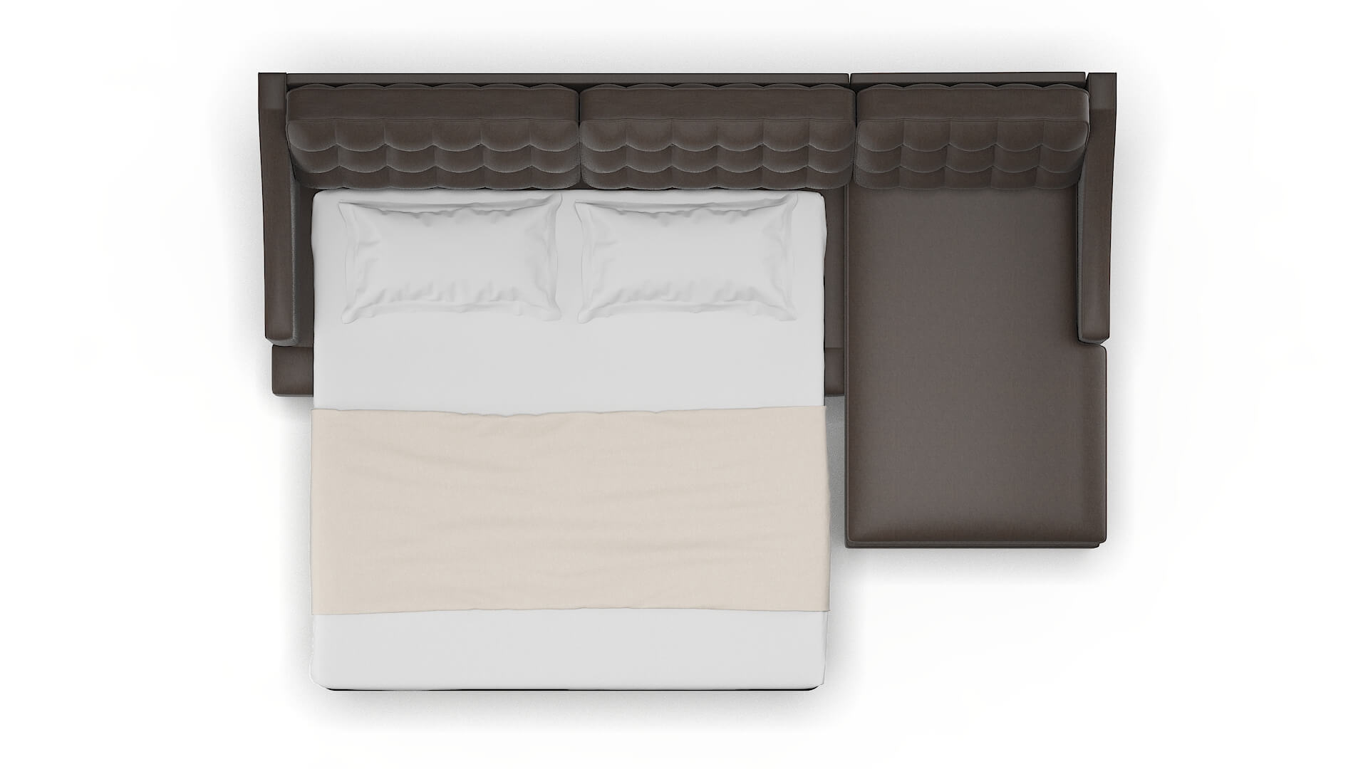 Geneva Naples Graphite Panel Sleeper Espresso legs 3