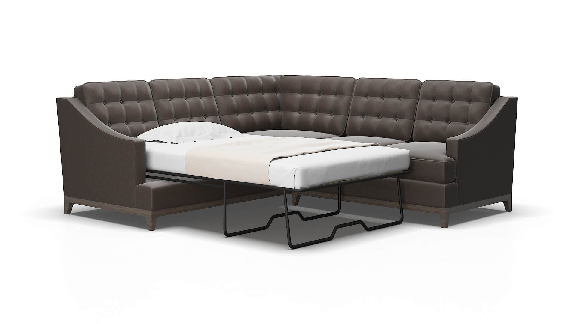 Geneva Naples graphite Sectional sleeper Espresso Legs  2