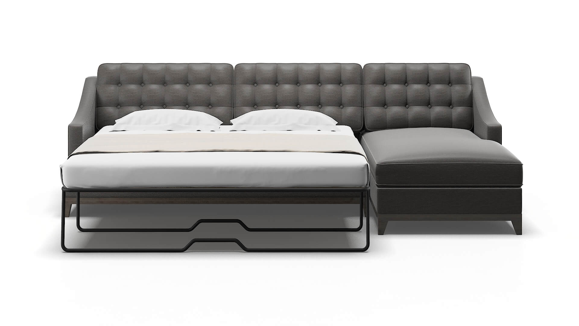 Geneva Oscar grey Panel sleeper Espresso Legs  2