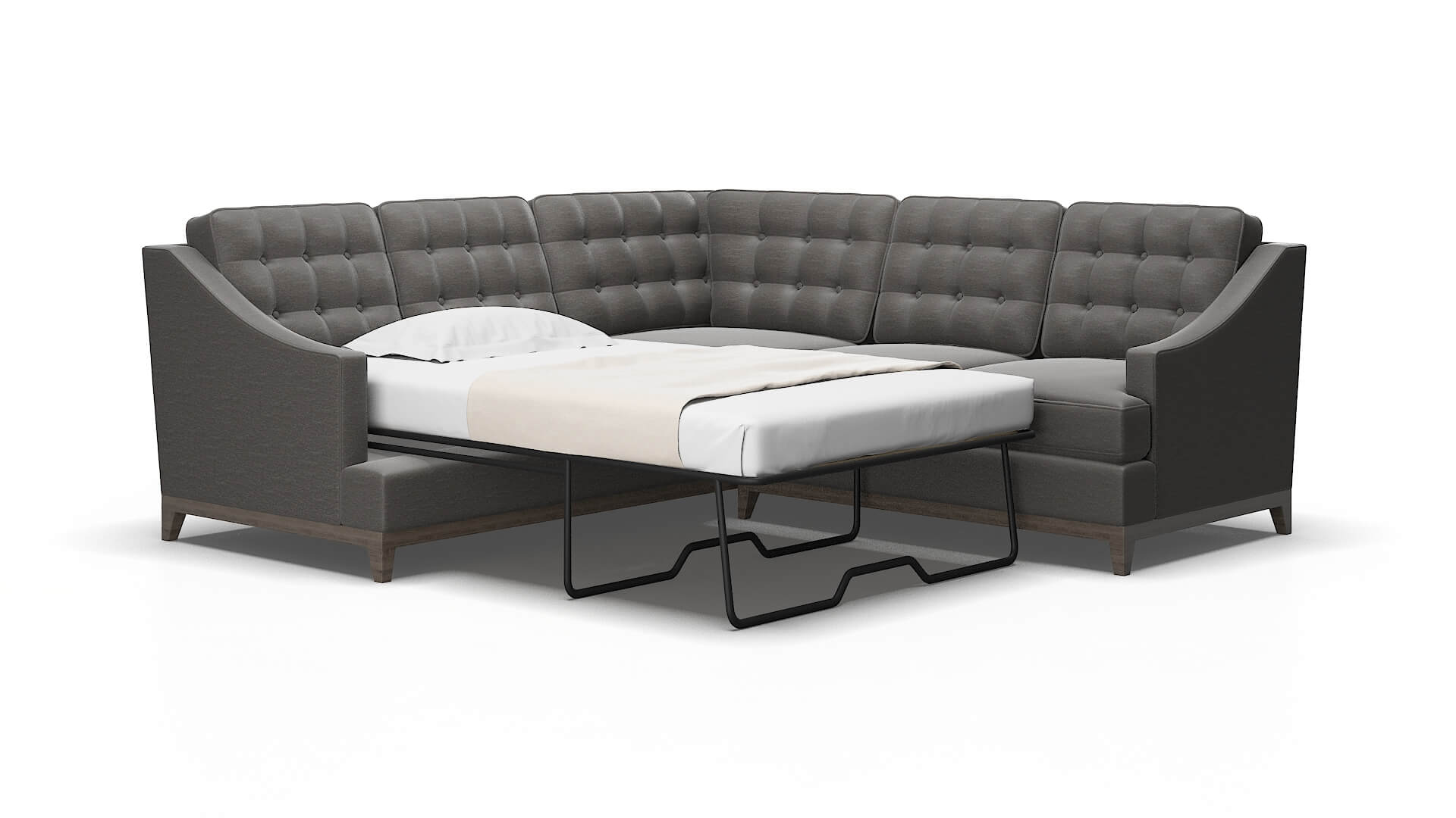 Geneva Oscar grey Sectional sleeper Espresso Legs  2