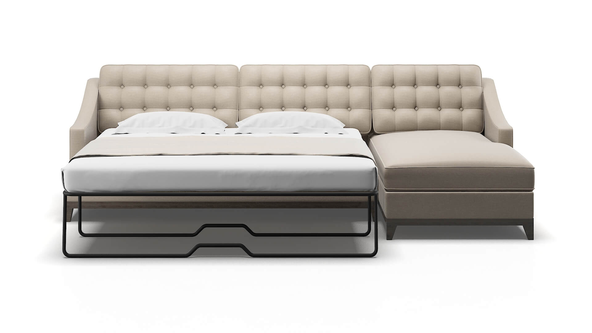 Geneva Oscar Linen Panel Sleeper Espresso legs 1