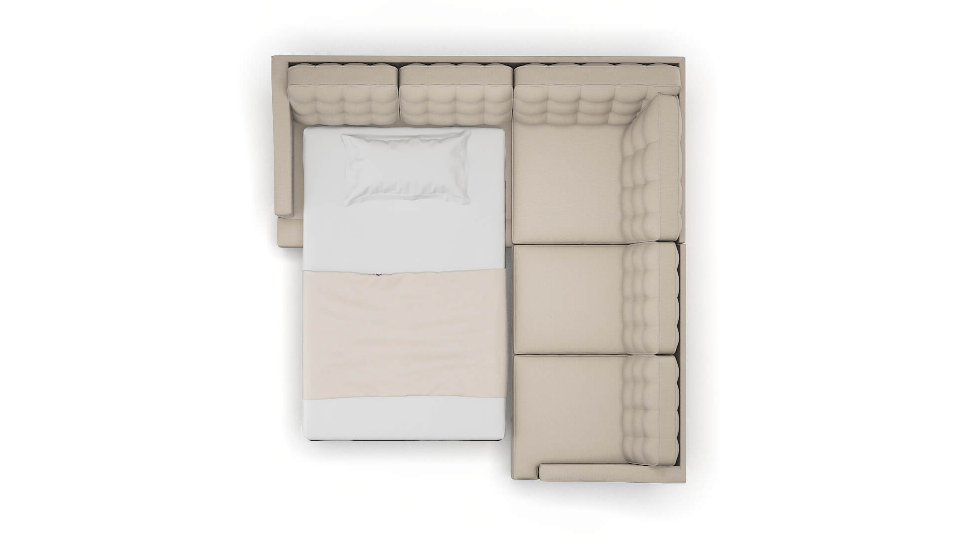 Geneva Oscar Linen Sectional Sleeper Espresso legs 3