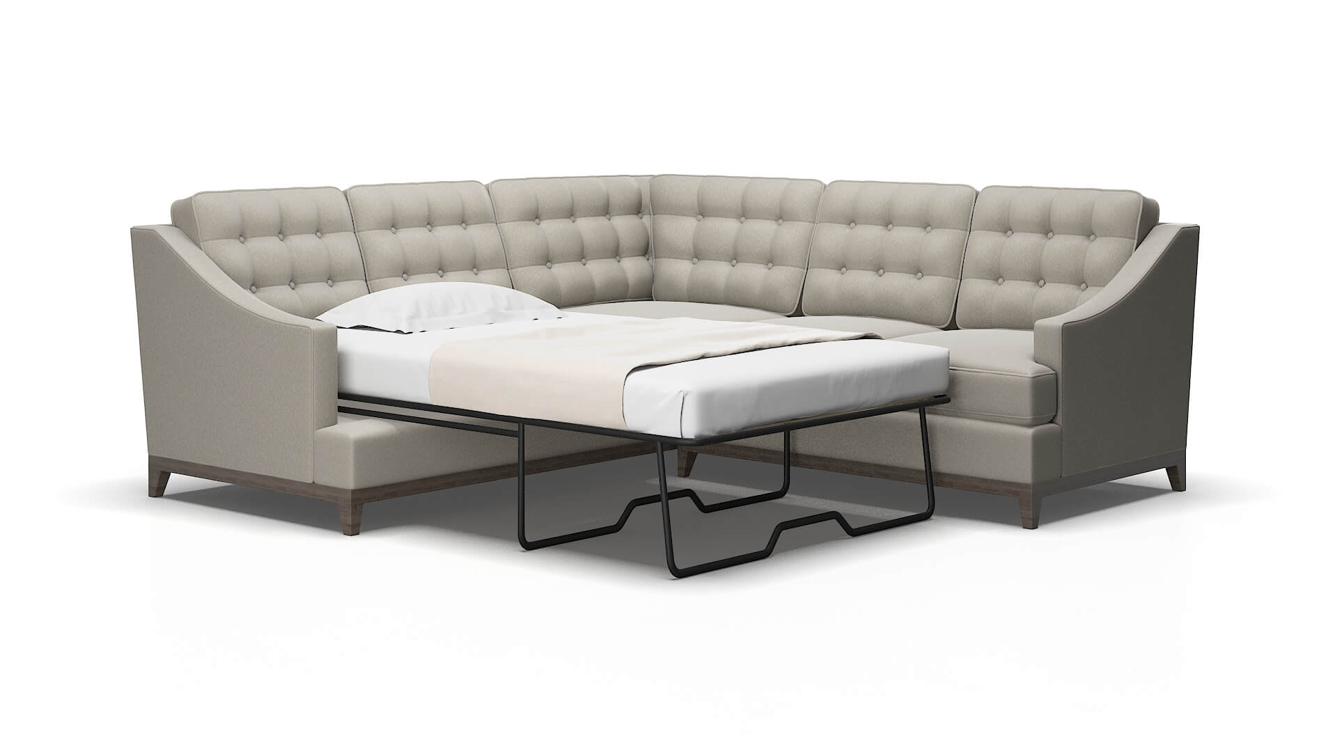 Geneva Oscar-silver Sectional sleeper Espresso Legs  2