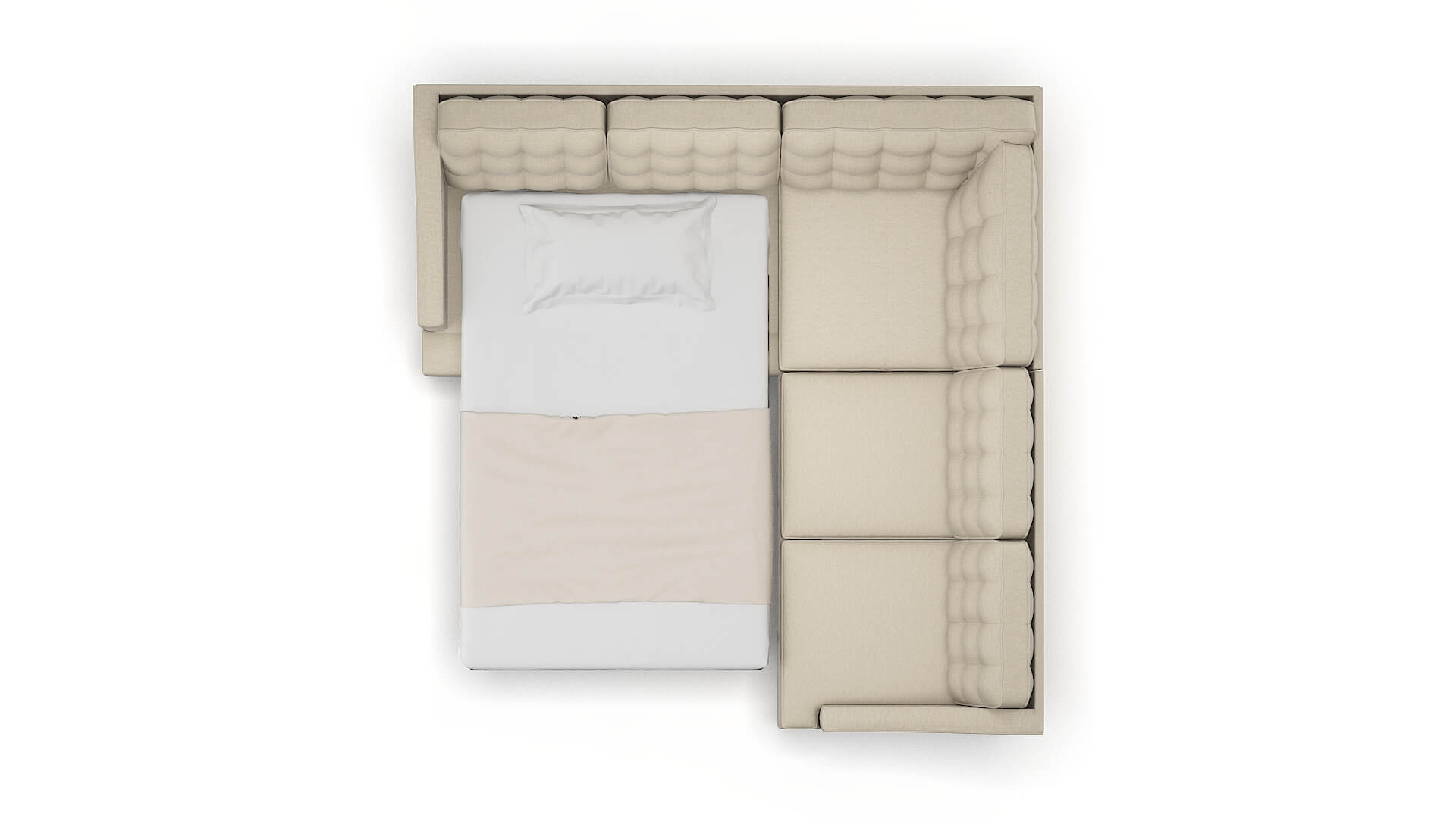 Geneva Parker Linen Sectional Sleeper Espresso legs 3