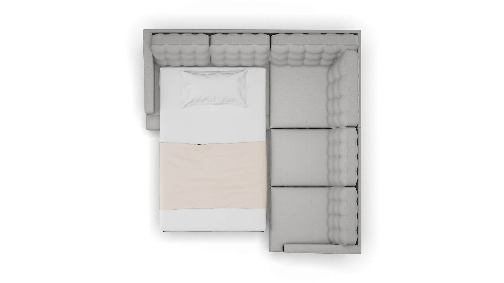 Geneva Parker Silver Sectional Sleeper Espresso legs 3