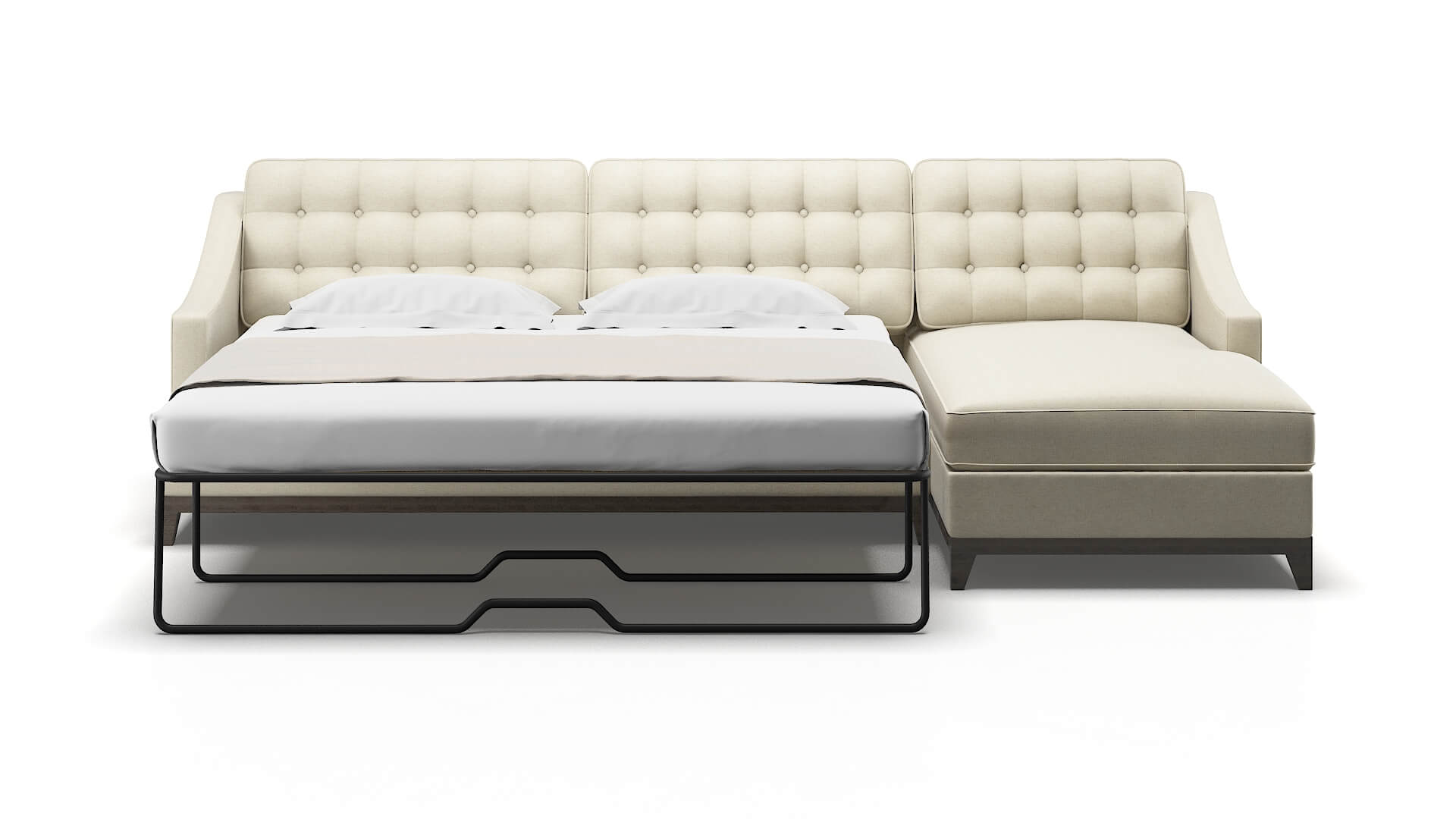 Geneva Phoenix ivory Panel sleeper Espresso Legs  2