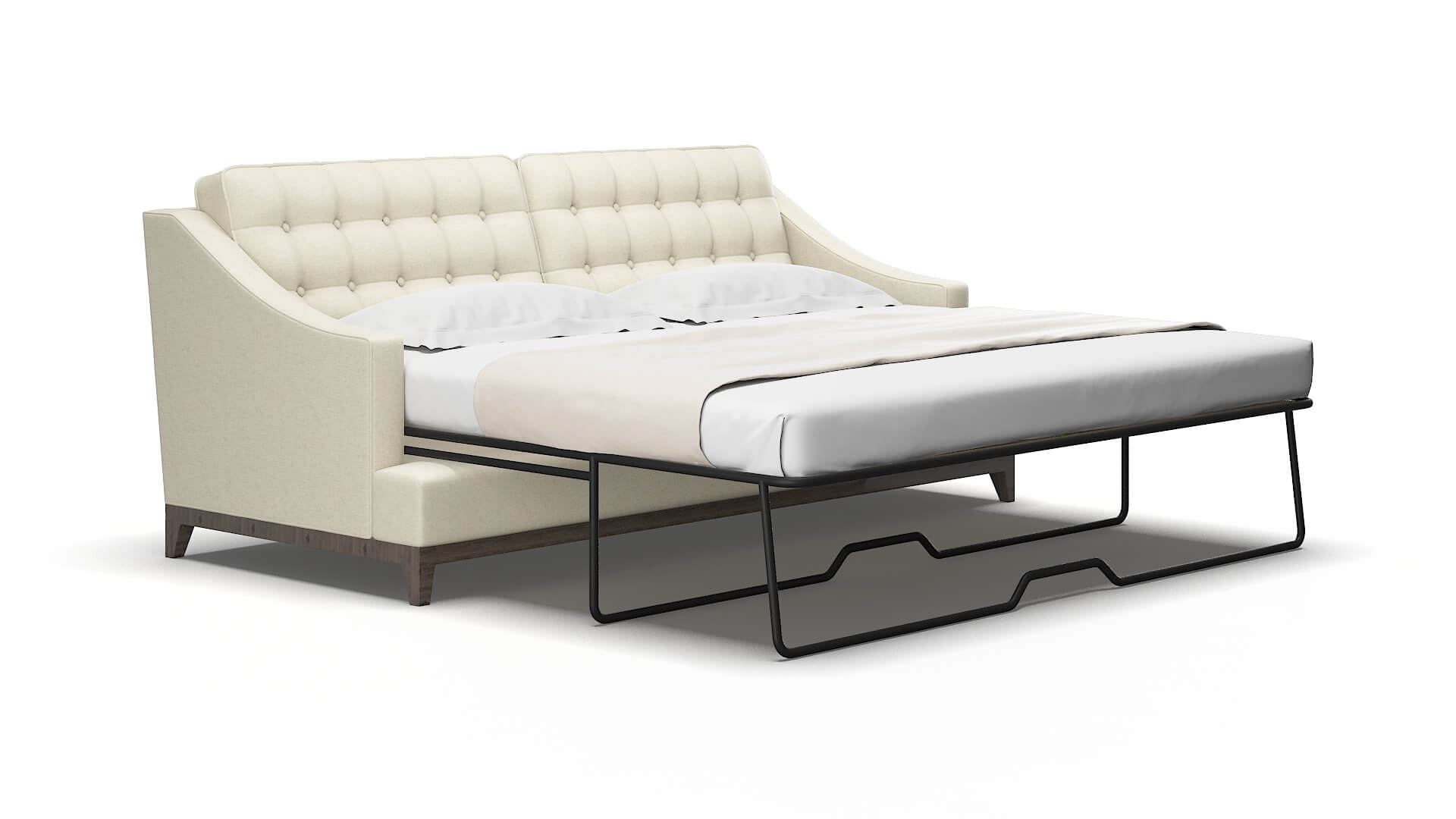 Geneva Phoenix ivory Sofa sleeper Espresso Legs  2