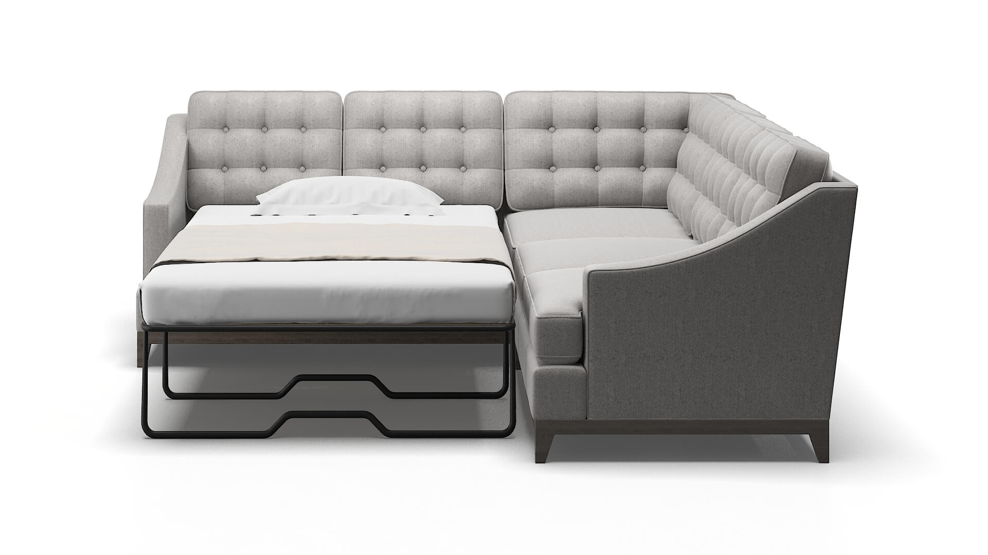 Geneva Prime Ash Sectional Sleeper Espresso legs 1