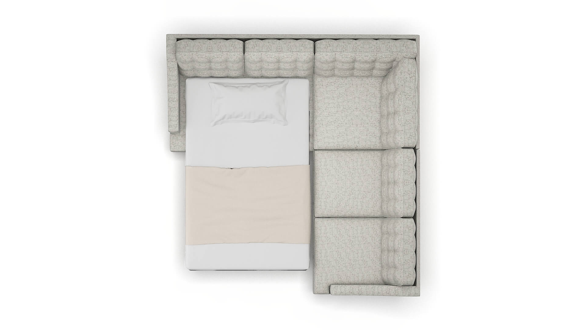 Geneva Prime Gravel Sectional Sleeper Espresso legs 3