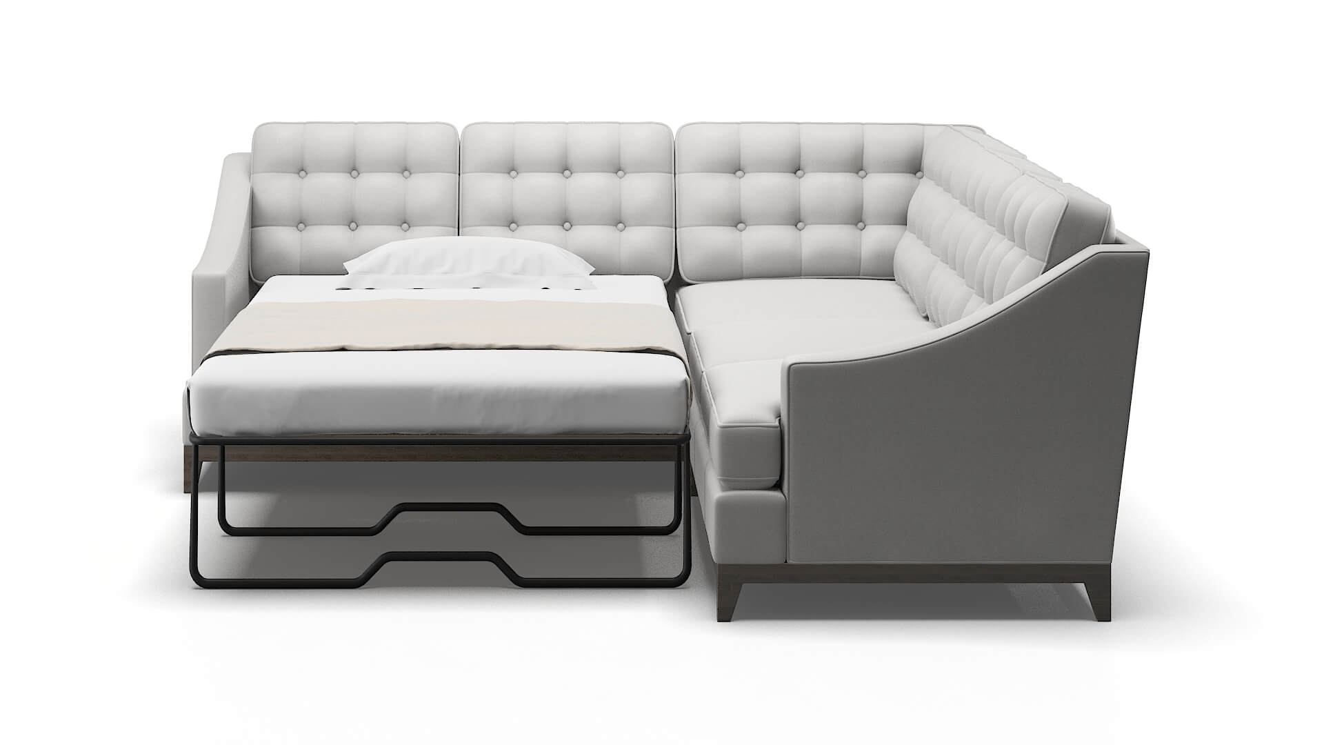 Geneva Prisma Steam Sectional Sleeper Espresso legs 1