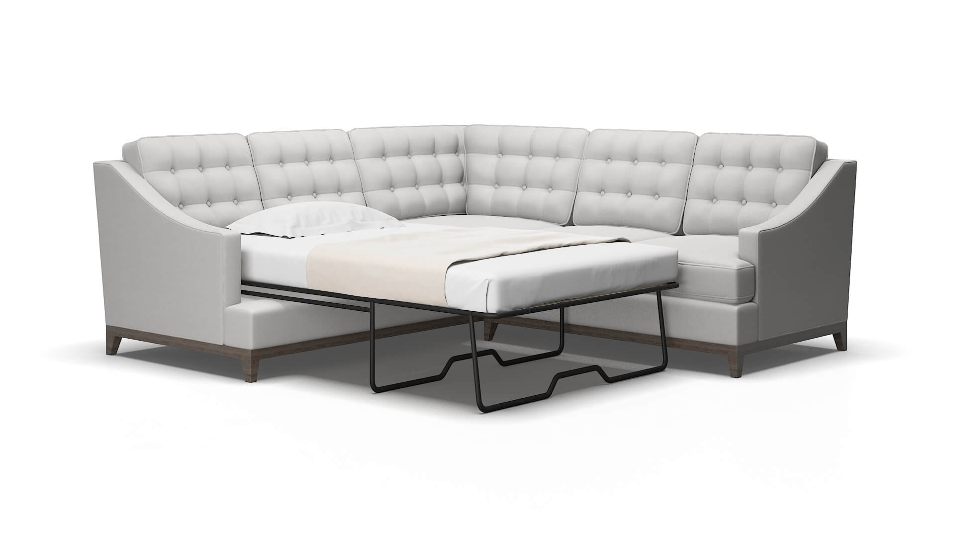 Geneva Prisma Steam Sectional Sleeper Espresso legs 2