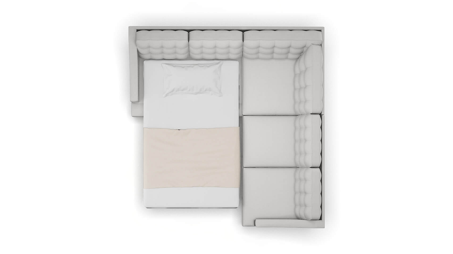 Geneva Prisma Steam Sectional Sleeper Espresso legs 3