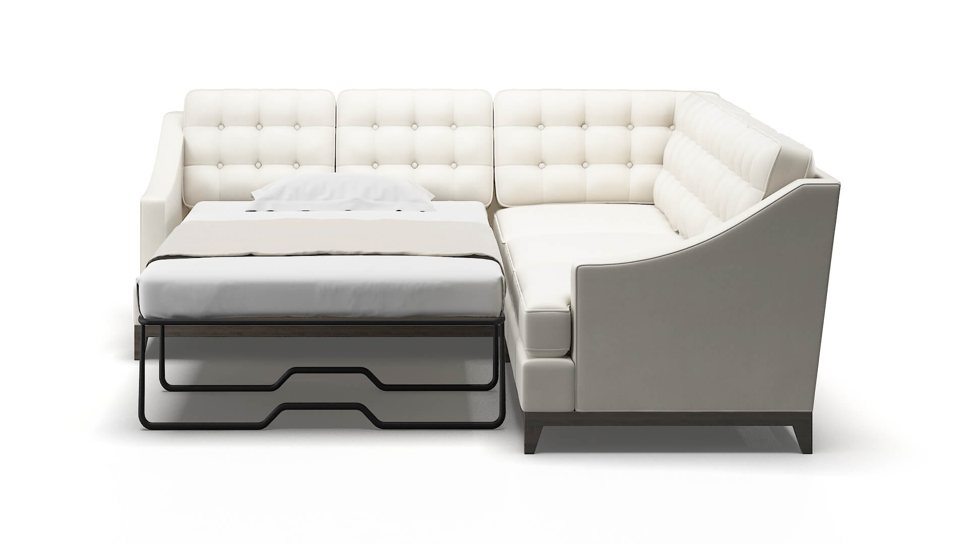 Geneva R_prize Cream Sectional Sleeper Espresso legs 1