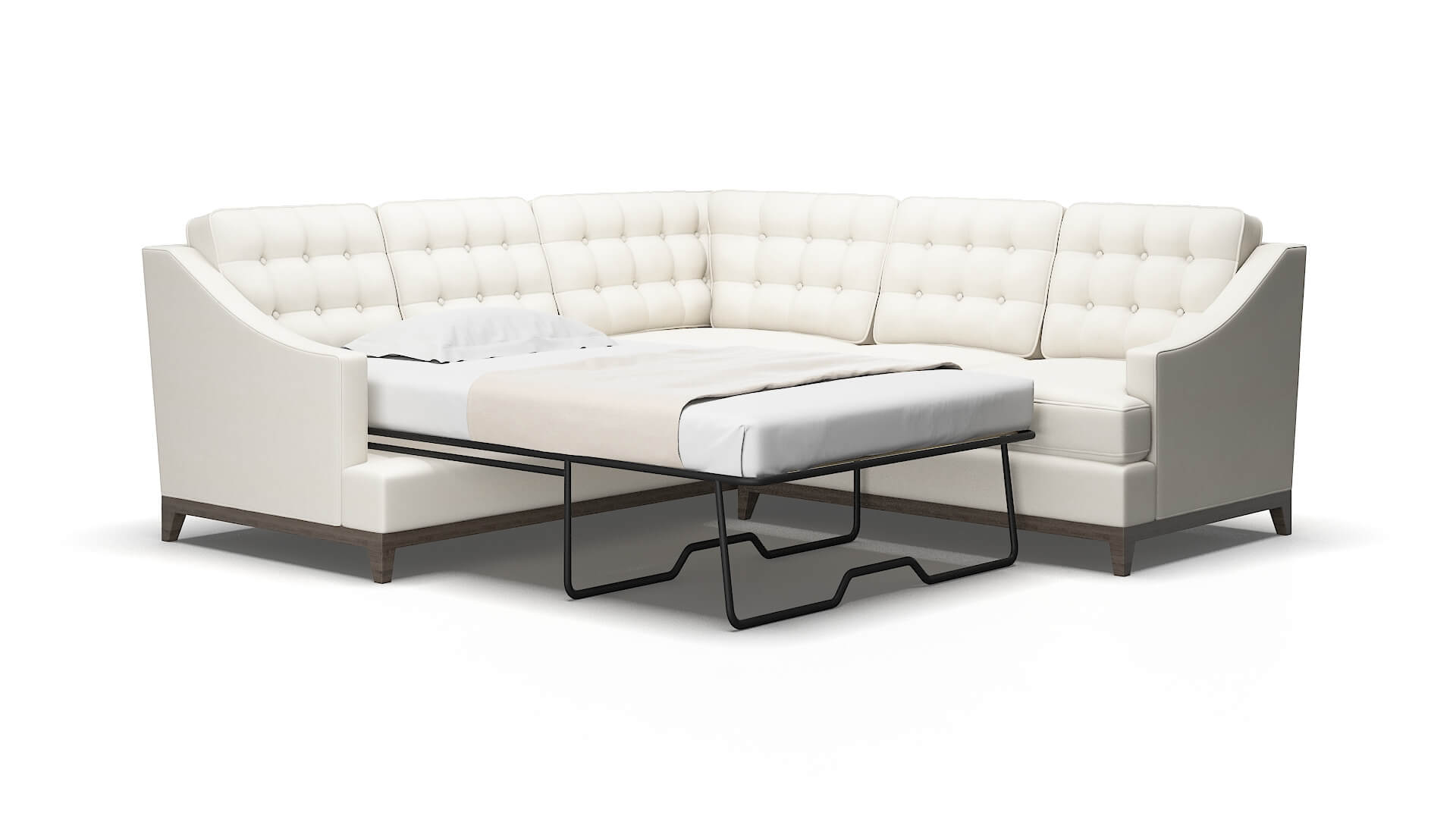 Geneva R_prize cream Sectional sleeper Espresso Legs  2