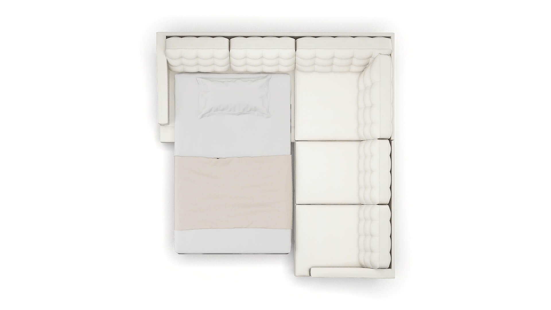 Geneva R_prize Cream Sectional Sleeper Espresso legs 3