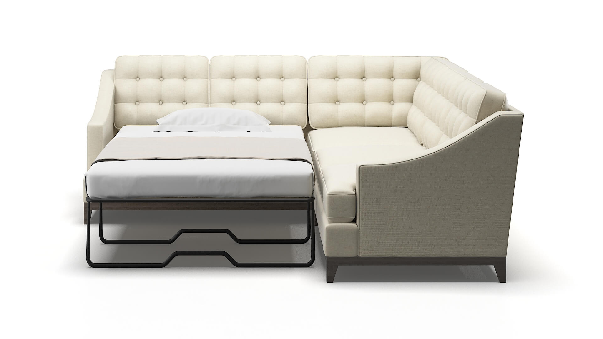 Geneva Redondo Oyster Sectional Sleeper Espresso legs 1