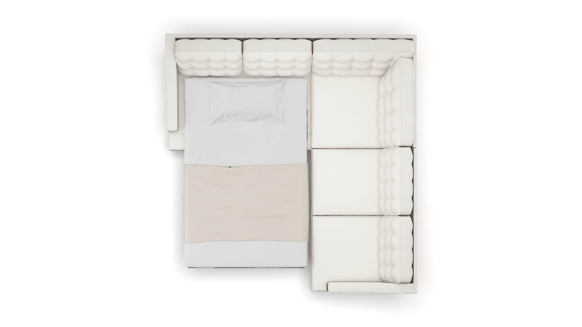 Geneva Redondo Pearl Sectional Sleeper Espresso legs 3