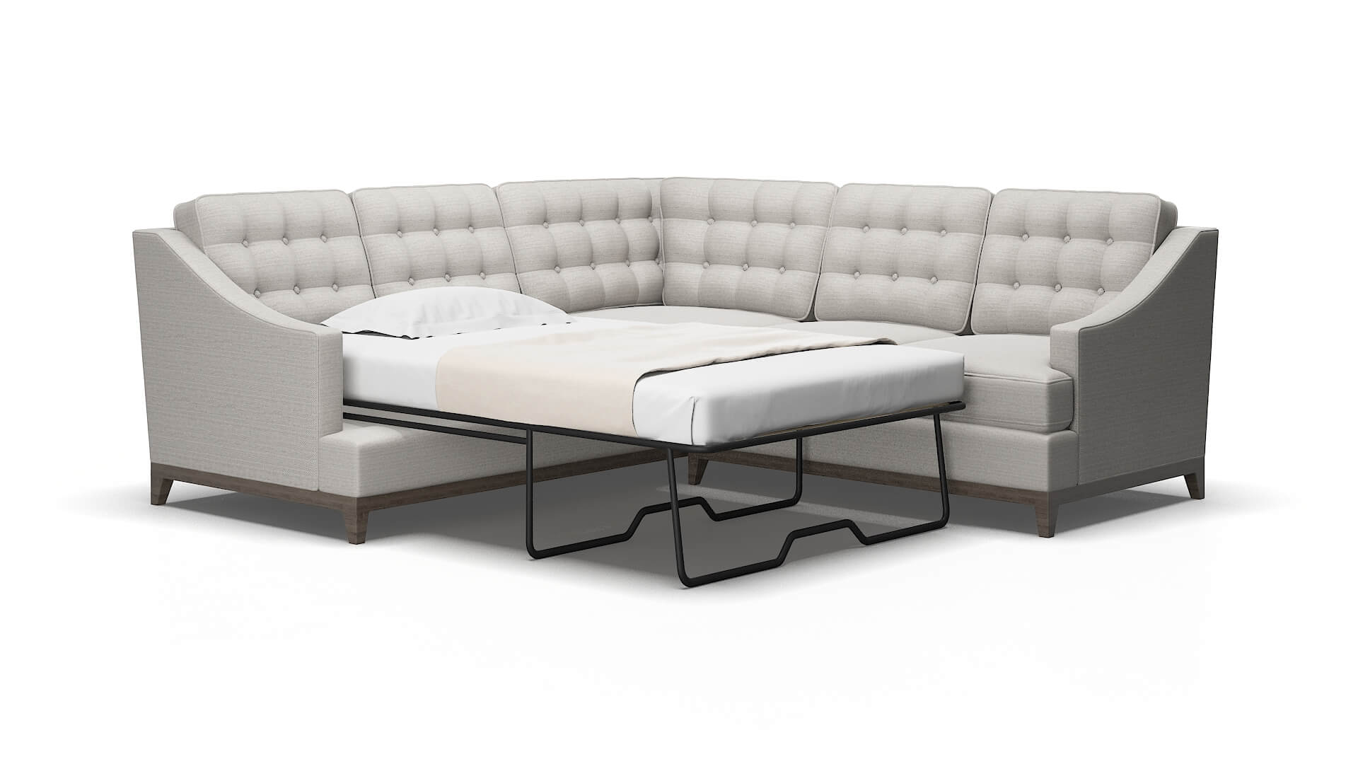 Geneva Redondo stone Sectional sleeper Espresso Legs  2