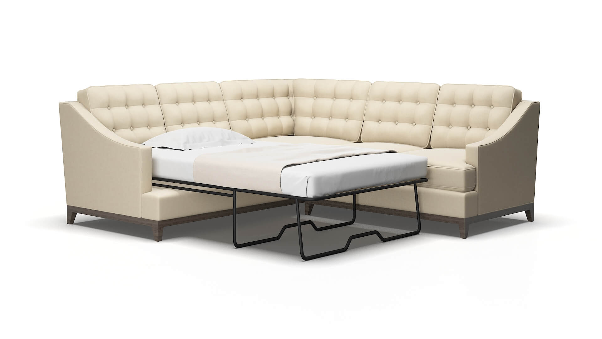 Geneva Rocket Sand Sectional Sleeper Espresso legs 2