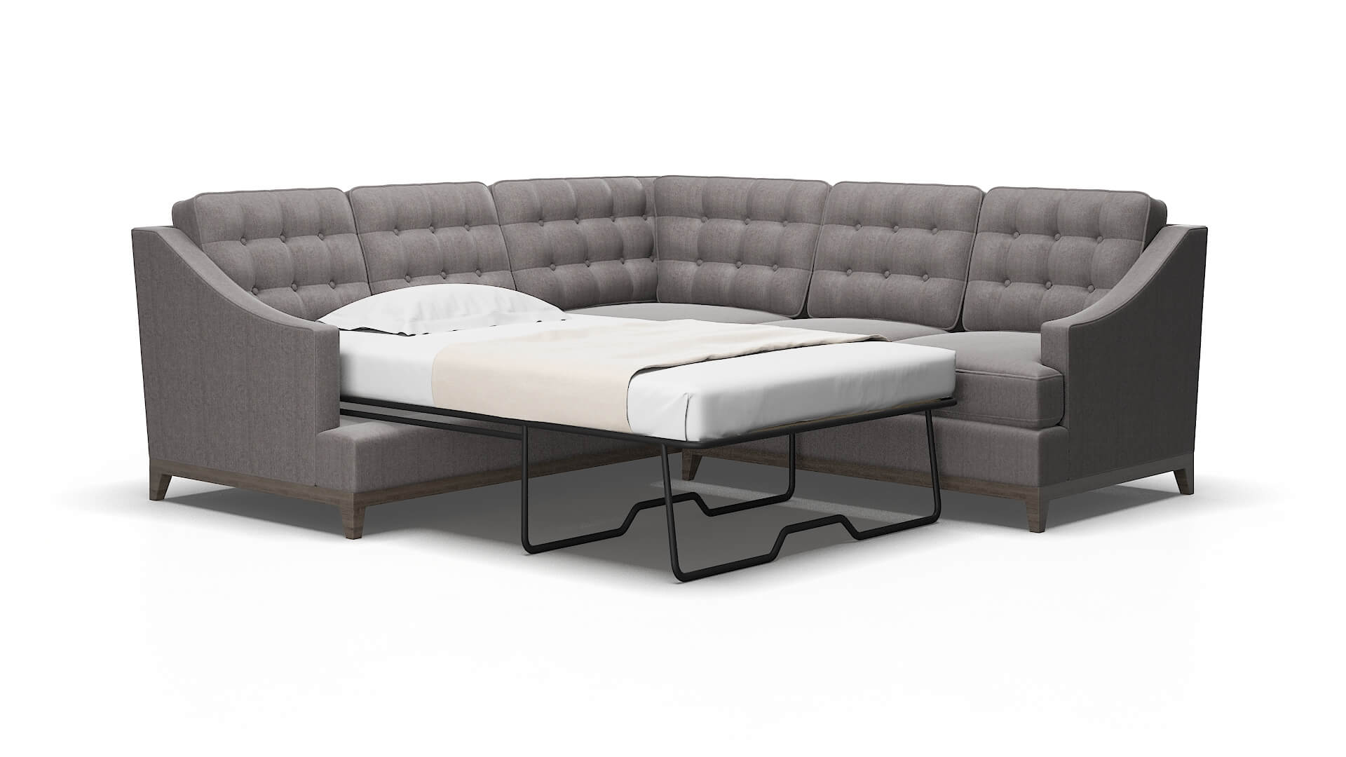 Geneva Sasha Granite Sectional Sleeper Espresso legs 2