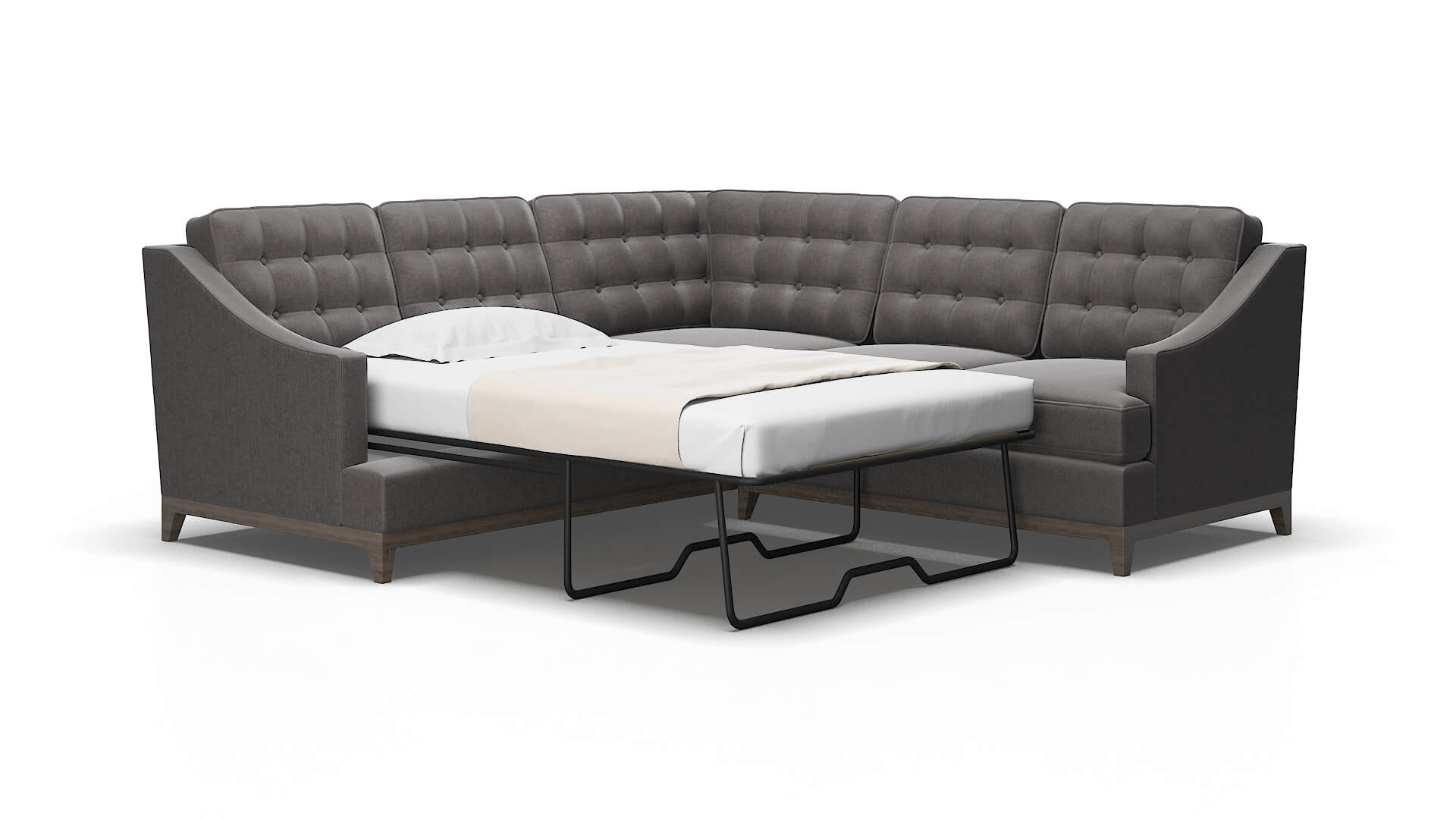 Geneva Sasha-grey Sectional sleeper Espresso Legs  2