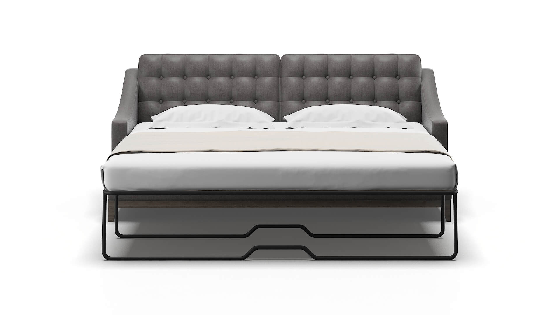 Geneva Sasha Grey Sofa Sleeper Espresso legs 1