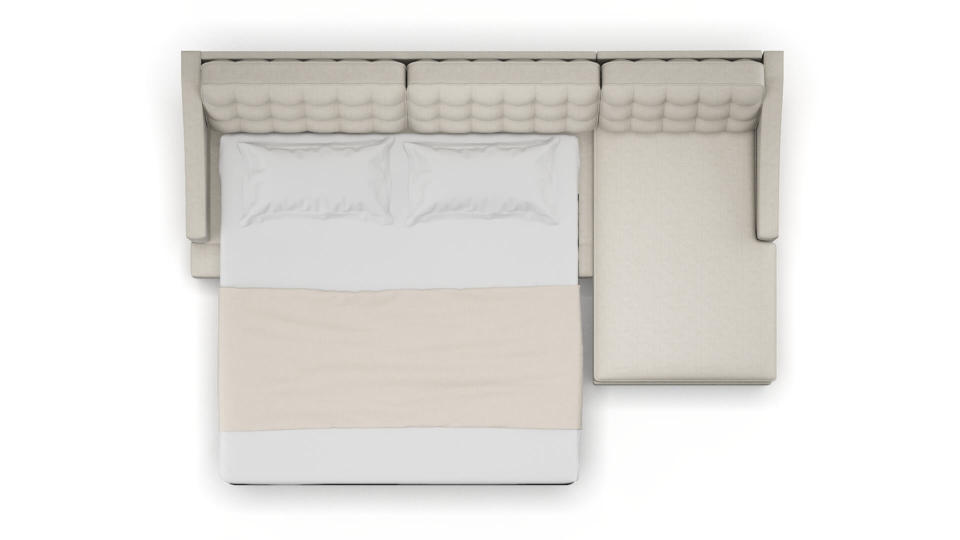 Geneva Sasha Linen Panel Sleeper Espresso legs 3