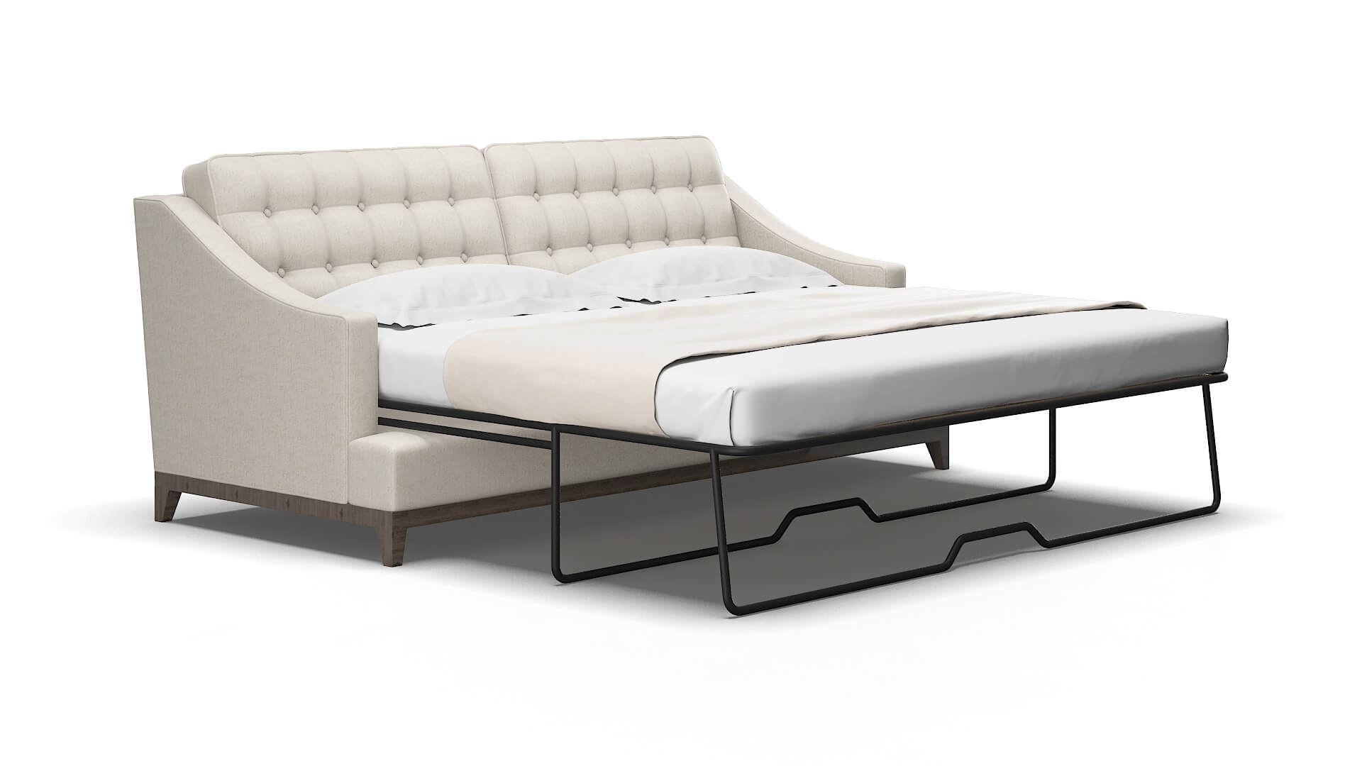 Geneva Sasha Linen Sofa Sleeper espresso legs 2