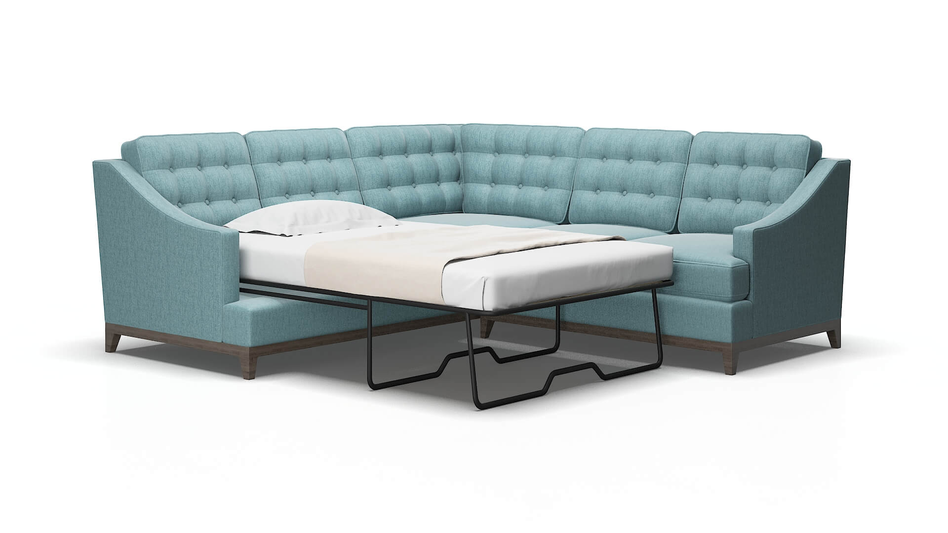 Geneva Sasha Teal Sectional Sleeper 2