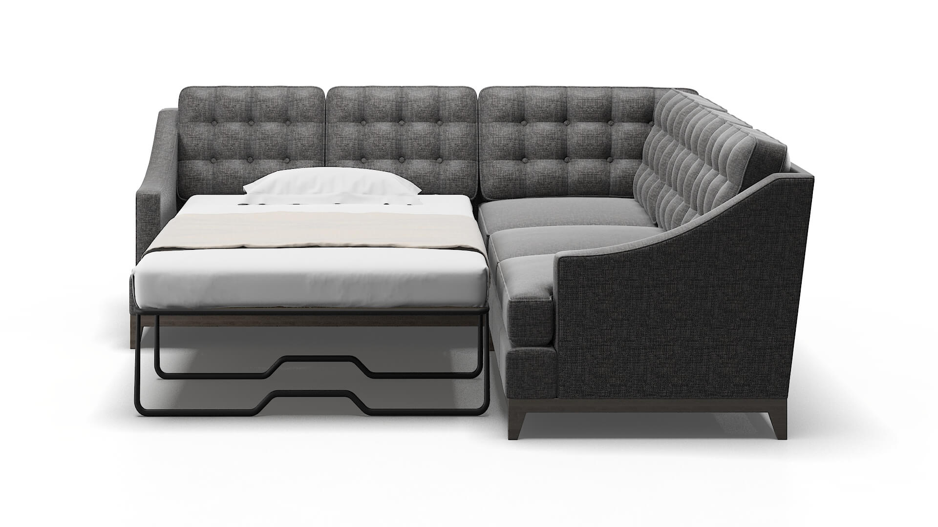 Geneva Sosoftness 51 Sectional Sleeper Espresso legs 1