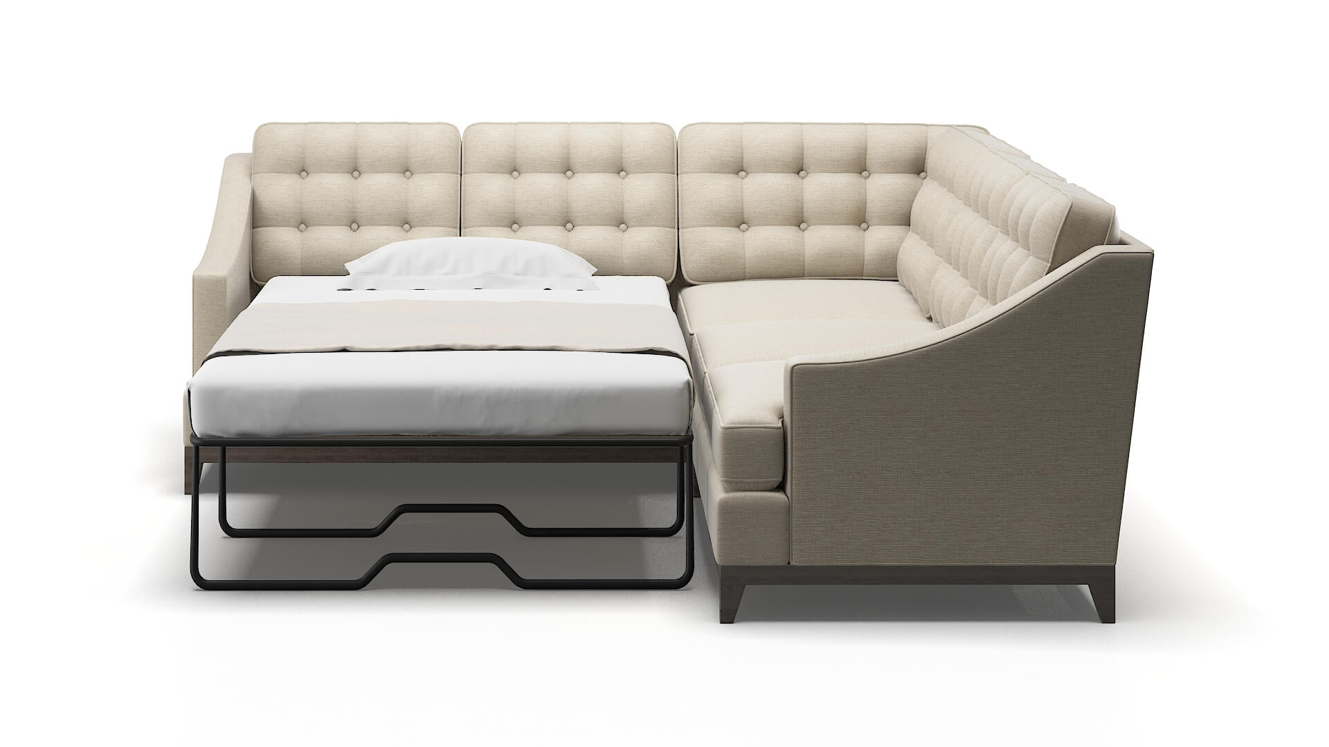 Geneva Sosoftness 72 Sectional Sleeper Espresso legs 1