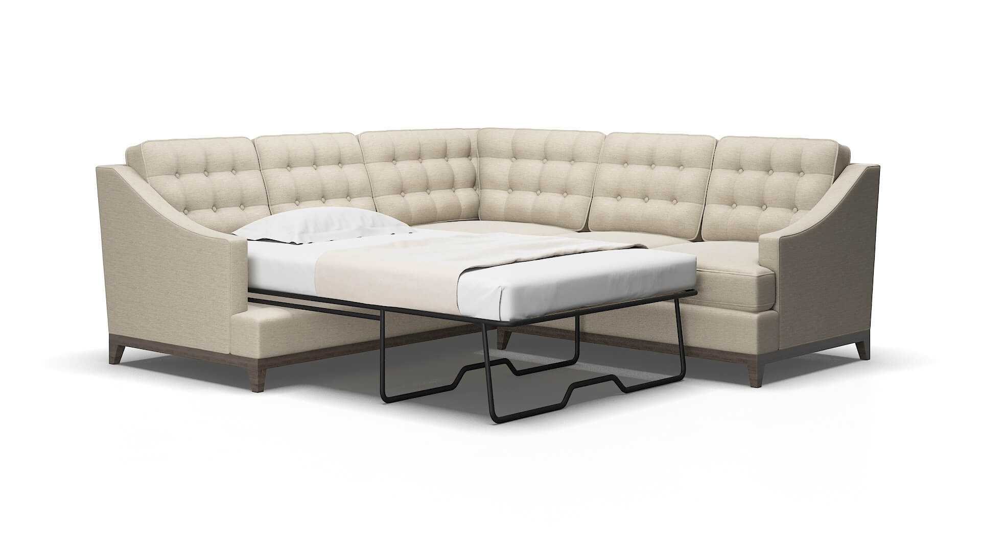 Geneva Sosoftness 72 Sectional sleeper Espresso Legs  2