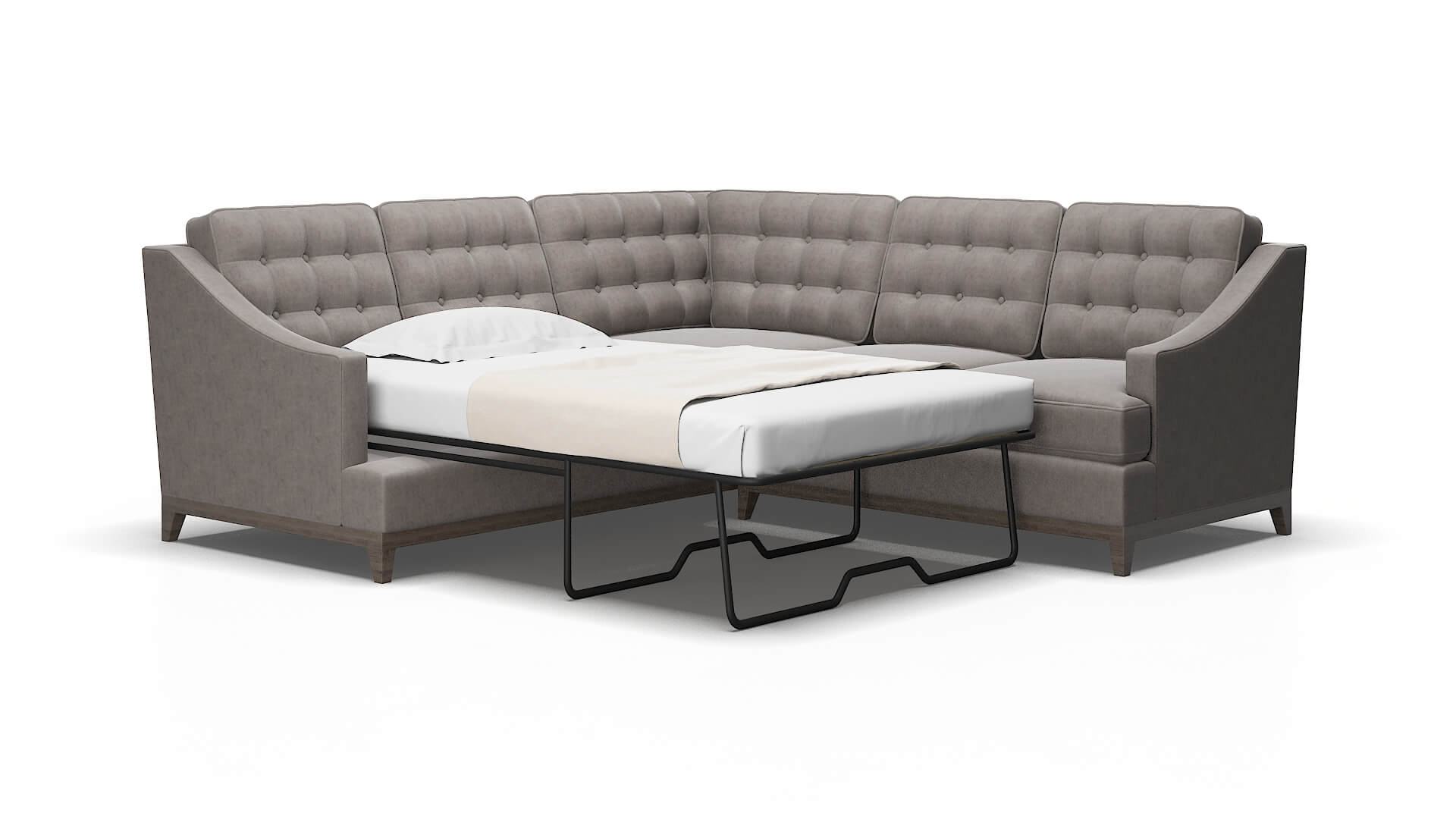 Geneva Suave slate Sectional sleeper Espresso Legs  2