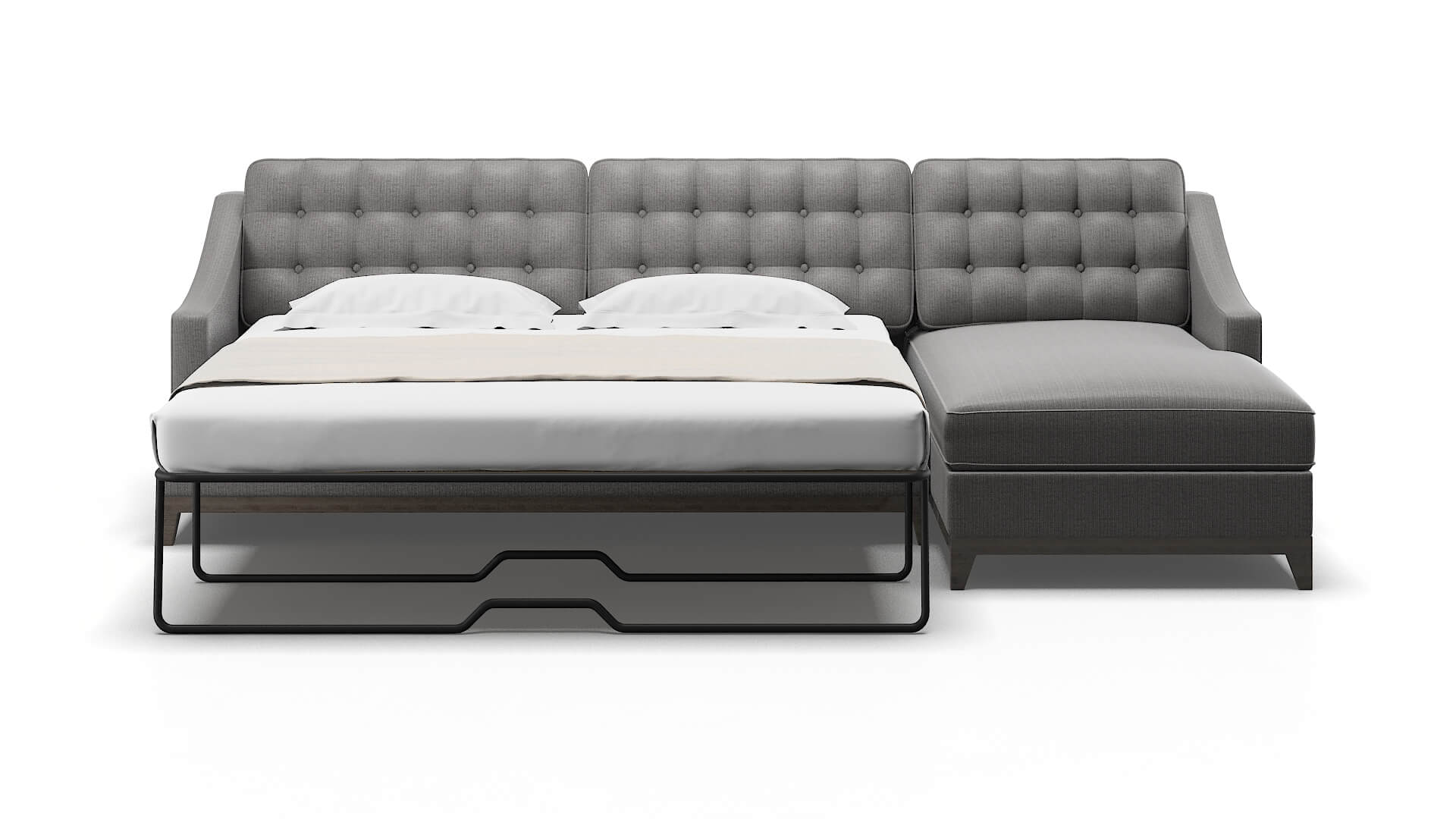 Geneva Terrain Oatmeal Panel Sleeper Espresso legs 2