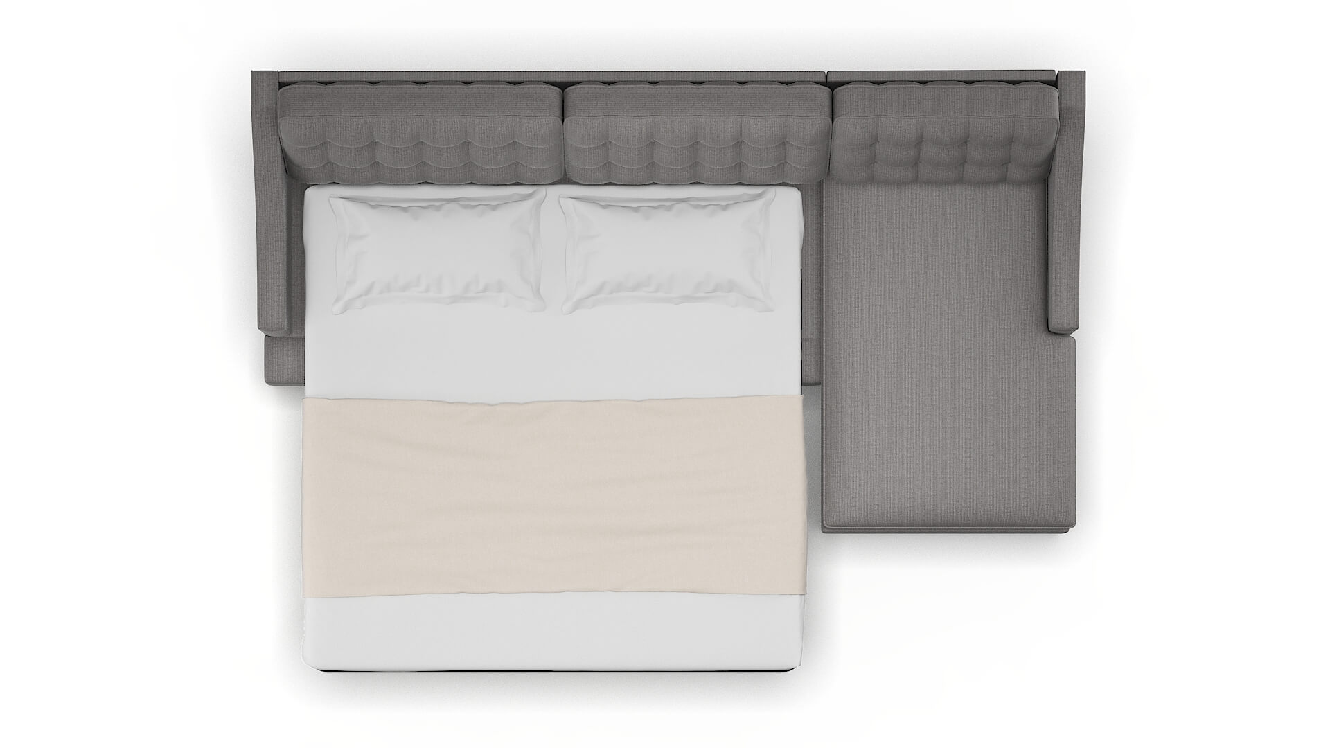 Geneva Terrain Oatmeal Panel Sleeper Espresso legs 3