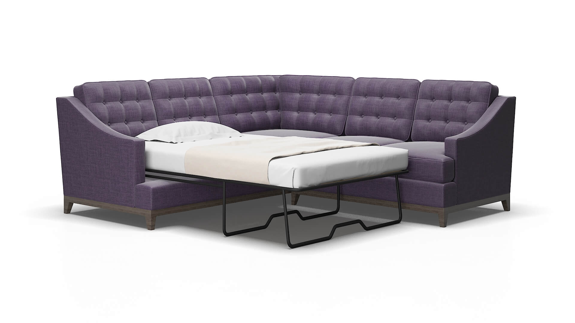 Geneva Tess blackberry Sectional sleeper Espresso Legs  2