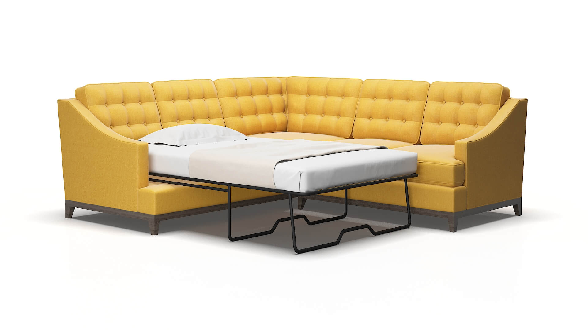 Geneva Tess Turmeric Sectional Sleeper Espresso legs 2