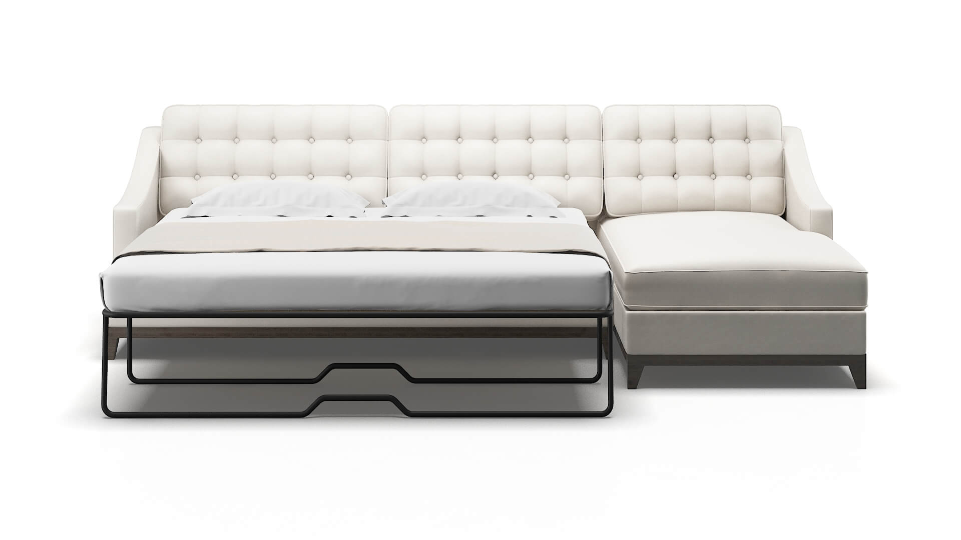 Geneva Venice eggshell Panel sleeper Espresso Legs  2