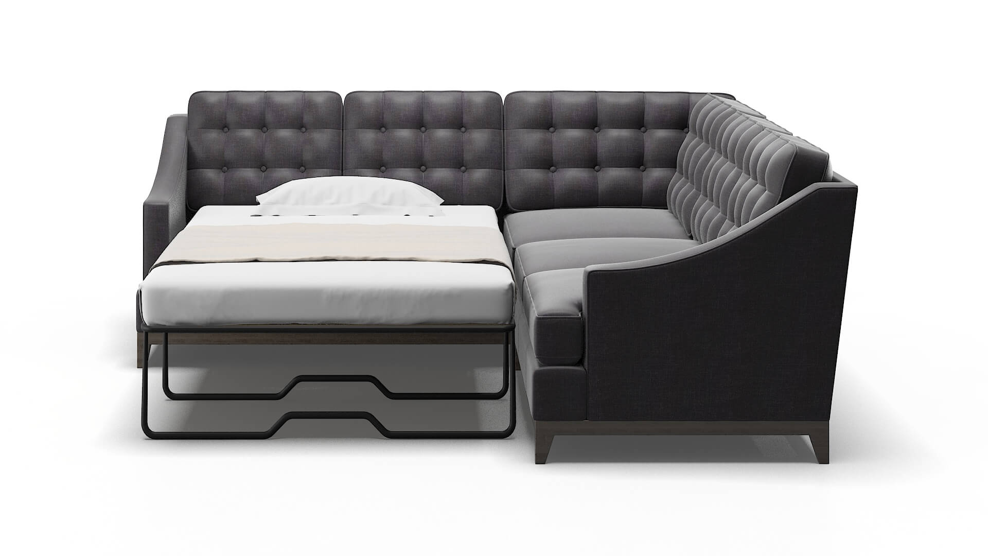 Geneva Venus Onyx Sectional Sleeper Espresso legs 1