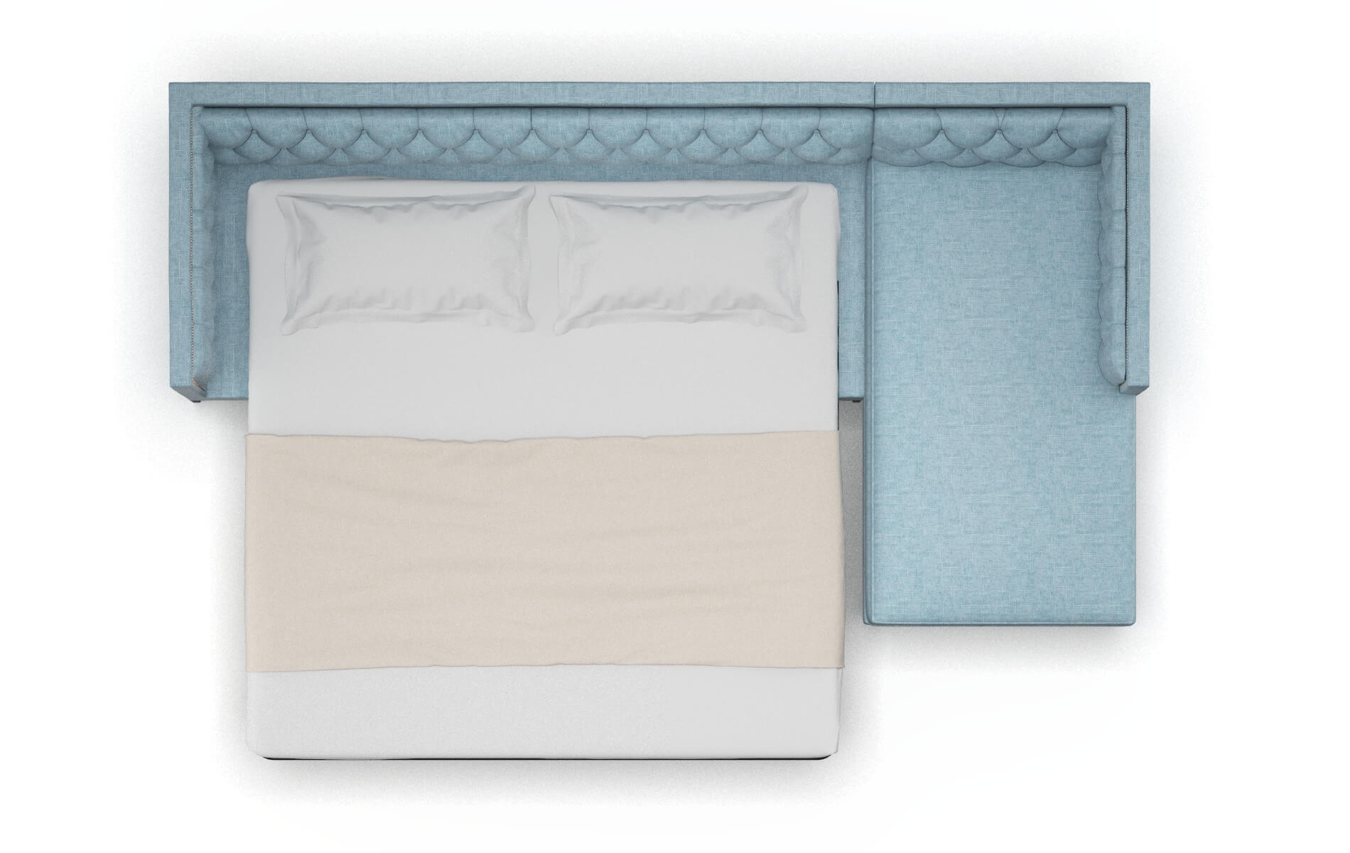 Gosford Atlas Turquoise Panel Sleeper Espresso legs 3