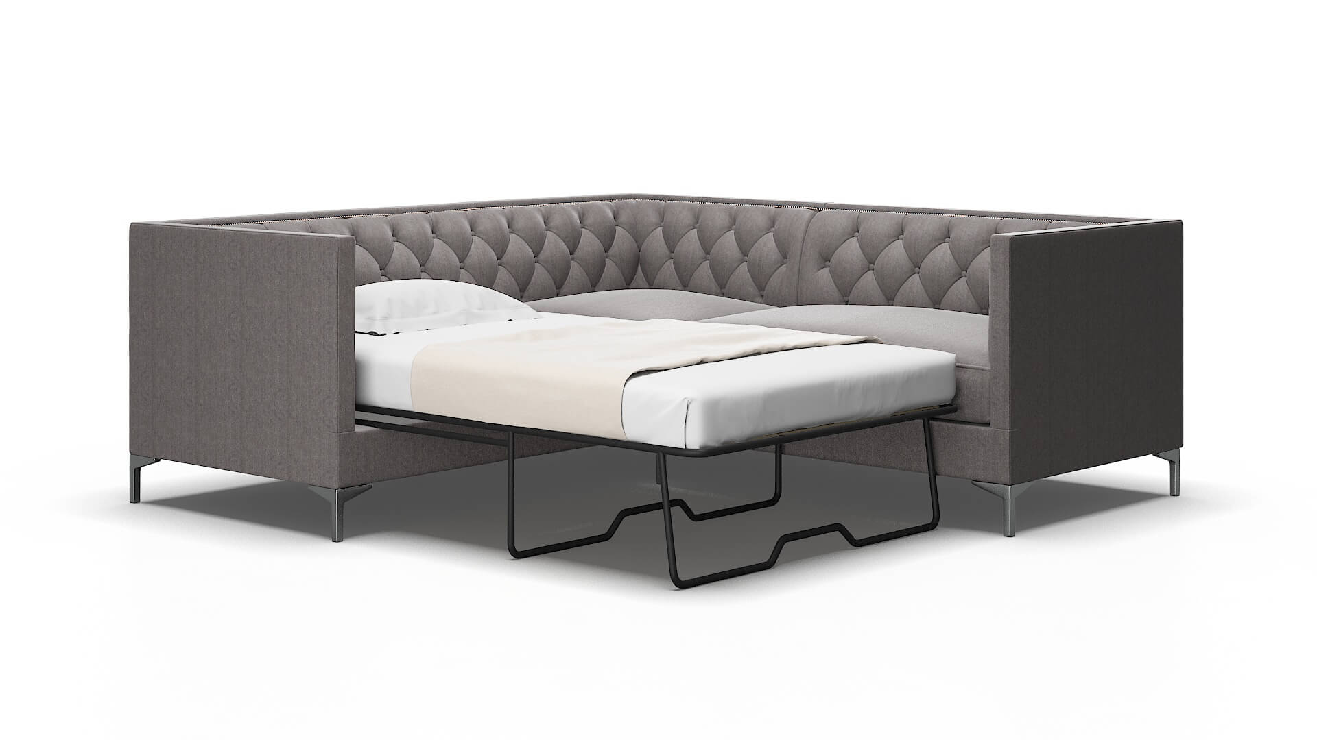 Gosford Atlas_plz Silver Sectional Sleeper Espresso legs 2
