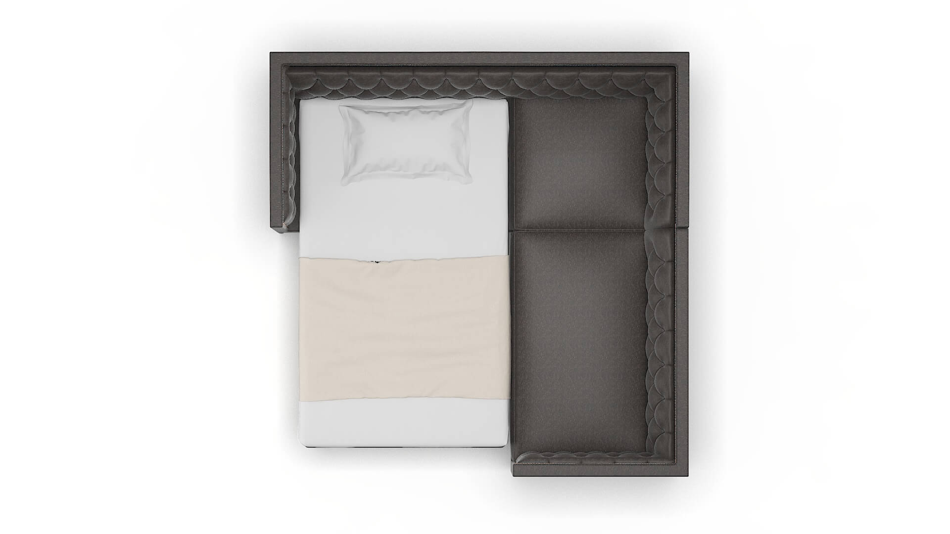 Gosford Avenger Denim Sectional Sleeper Espresso legs 3