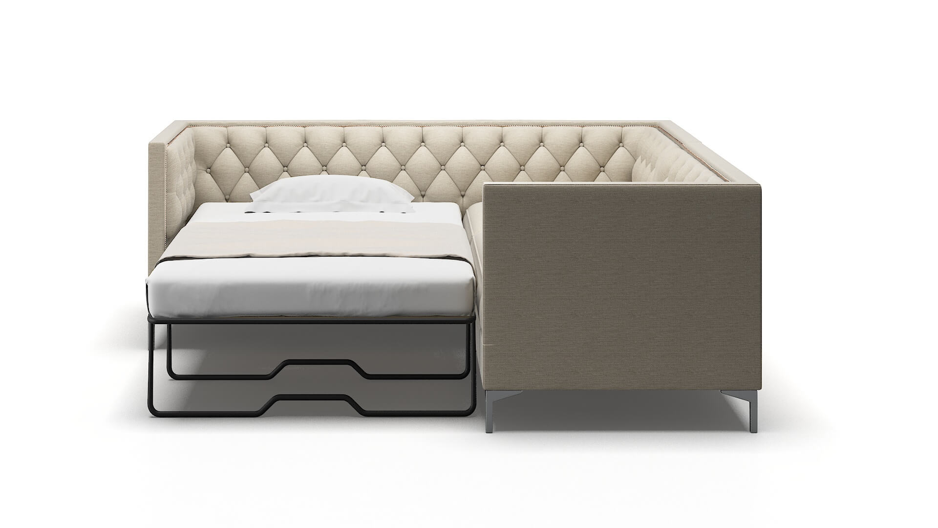 Gosford Avenger Pumice Sectional Sleeper Espresso legs 1