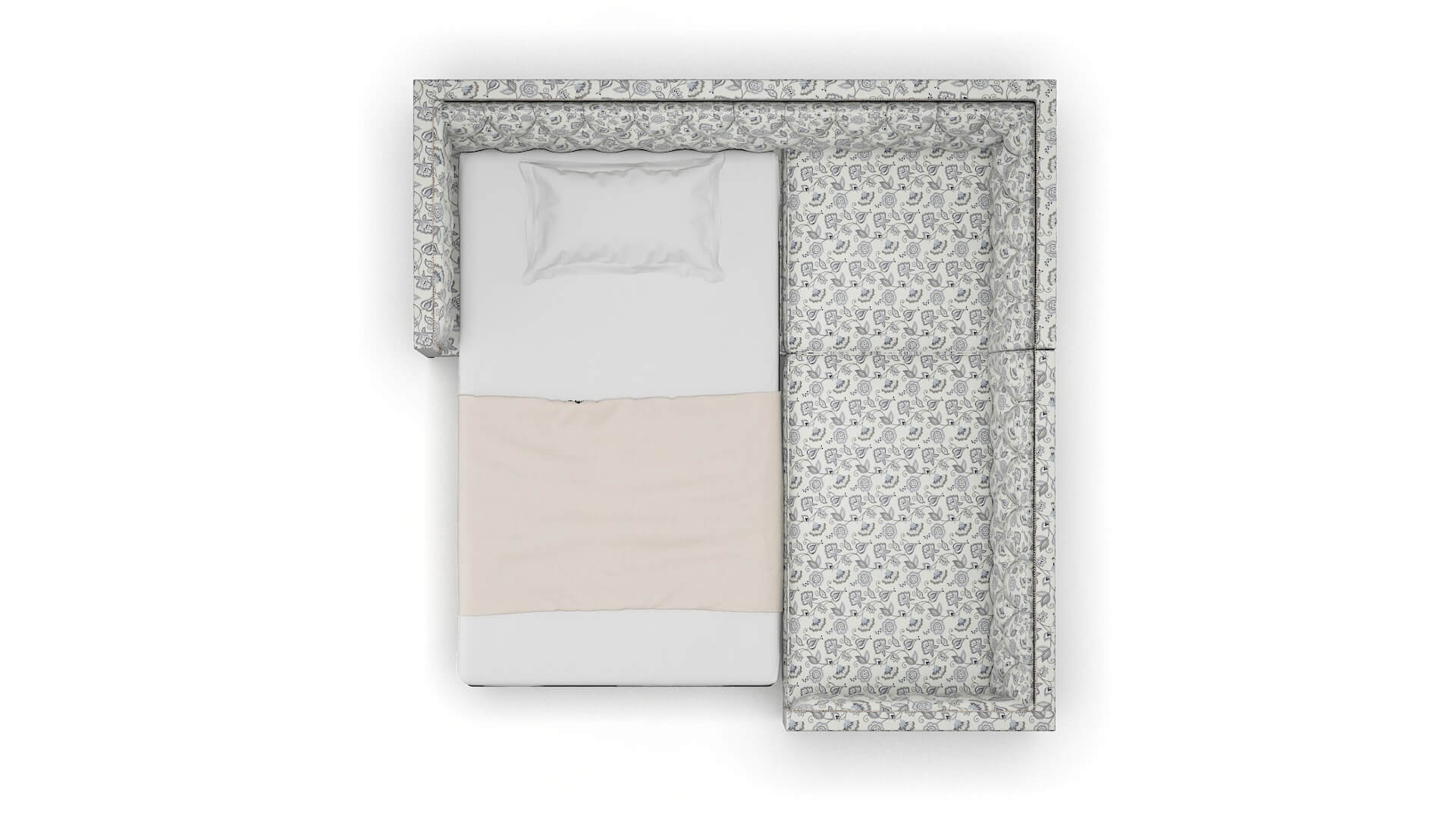 Gosford Avignon Sky Sectional Sleeper Espresso legs 3