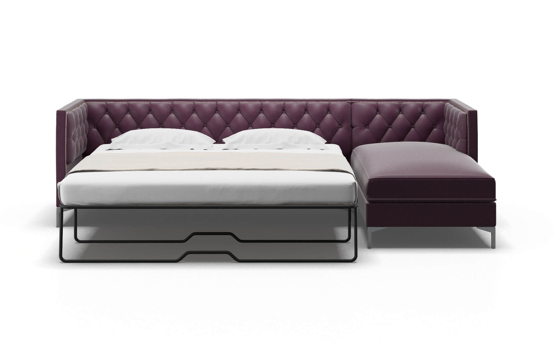 Gosford Bella Aubergine Panel Sleeper Espresso legs 1