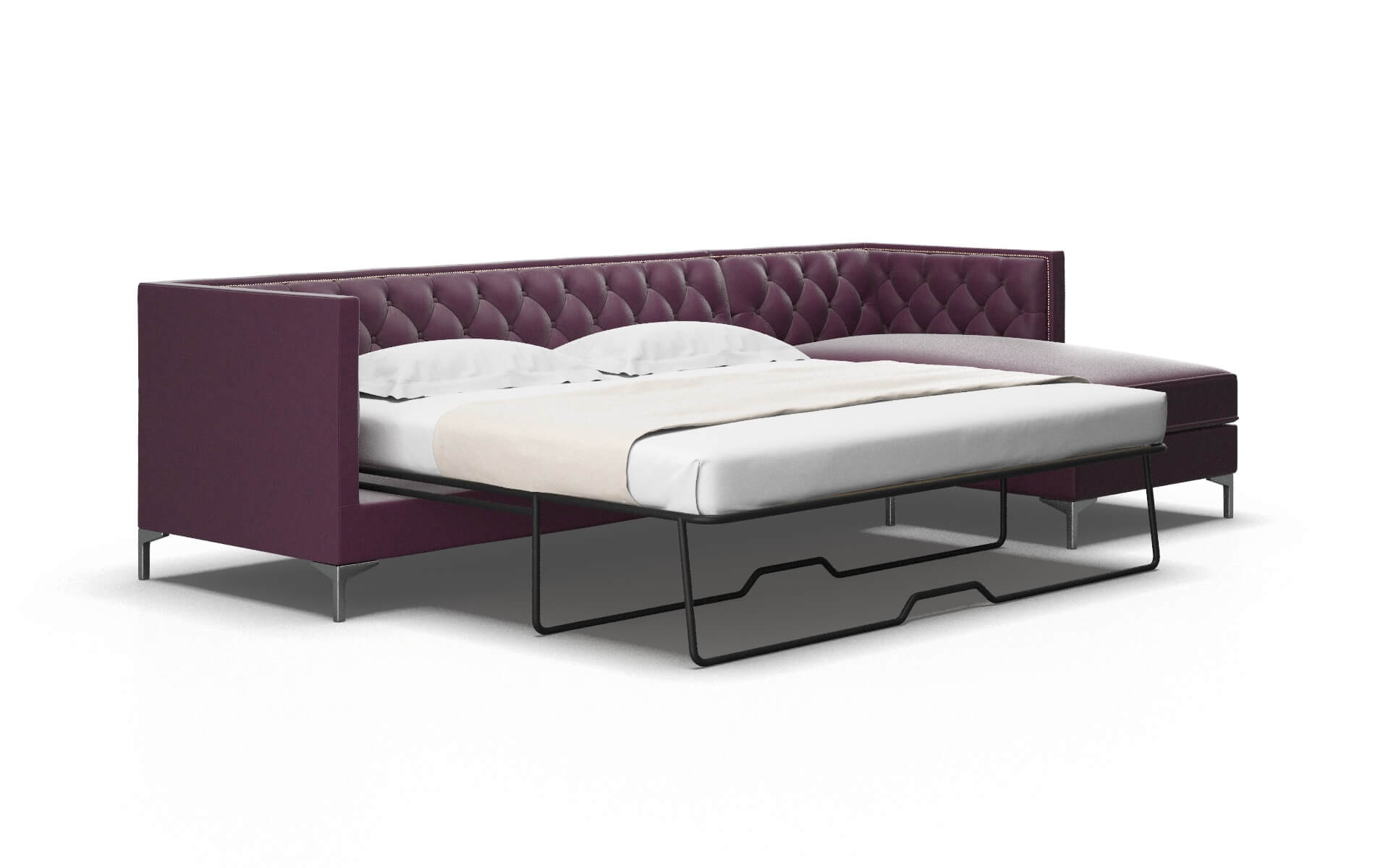 Gosford Bella Aubergine Panel Sleeper Espresso Legs 2