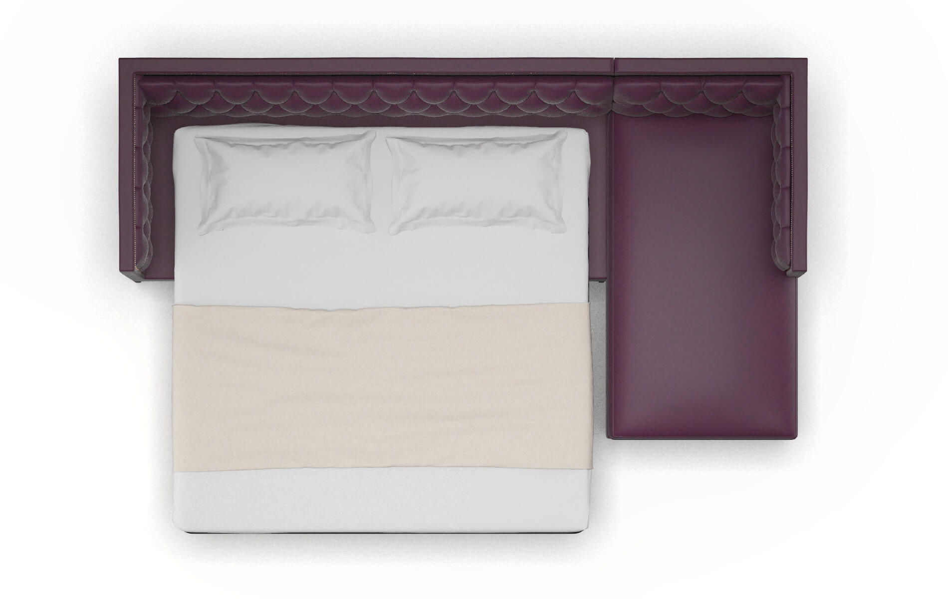 Gosford Bella Aubergine Panel Sleeper Espresso legs 3