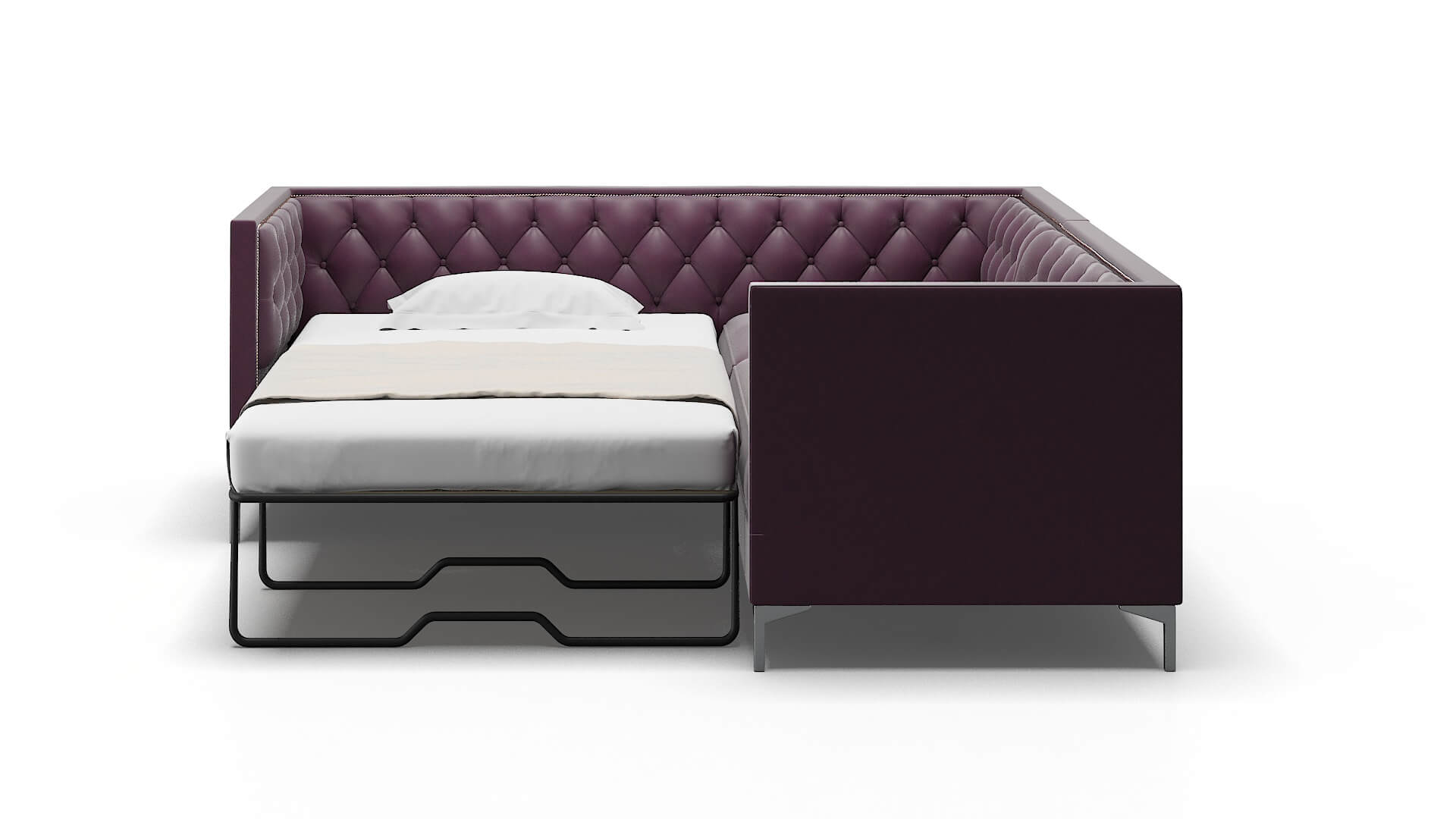 Gosford Bella Aubergine Sectional Sleeper Espresso legs 1